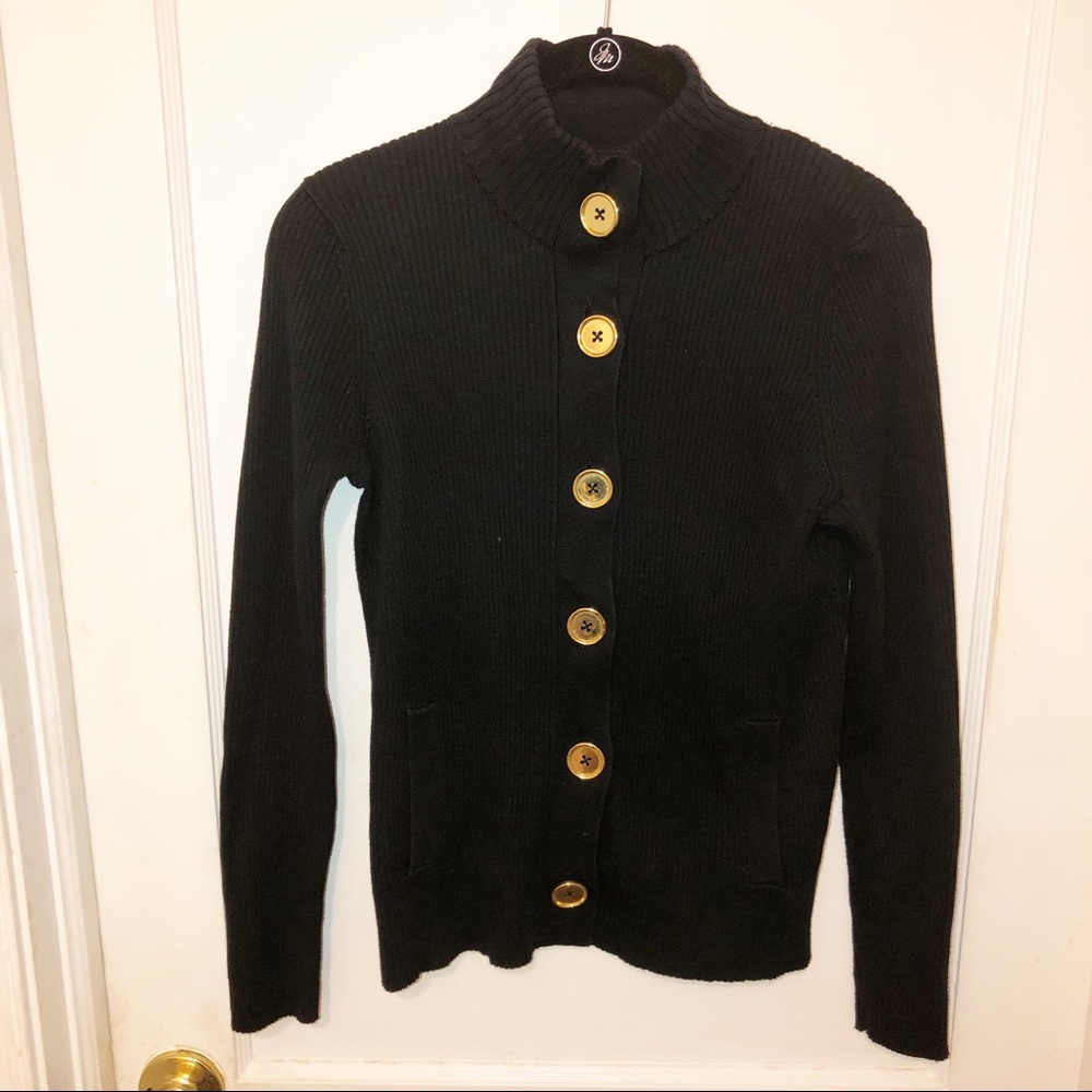 Charter Club Black Sweater/Cardigan Size Medium